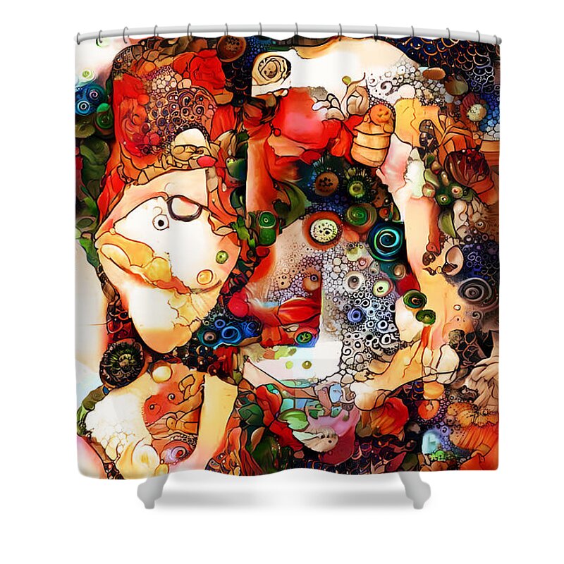 Contemporary Art Shower Curtain featuring the digital art 34 by Jeremiah Ray