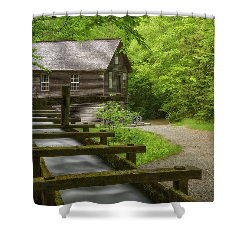Mingus Mill Shower Curtain featuring the photograph Spring at Mingus Mill by Doug McPherson
