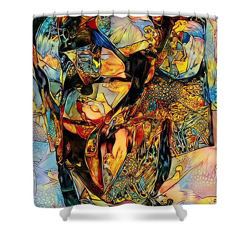 Contemporary Art Shower Curtain featuring the digital art 37 by Jeremiah Ray