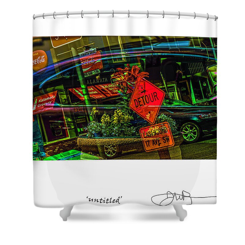 Signed Limited Edition Of 10 Shower Curtain featuring the digital art 36 #1 by Jerald Blackstock