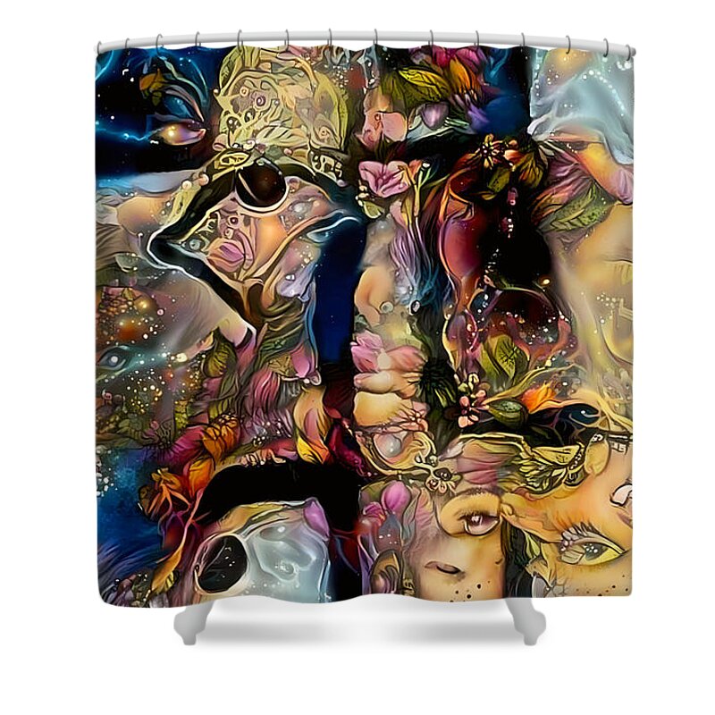 Contemporary Art Shower Curtain featuring the digital art 39 by Jeremiah Ray