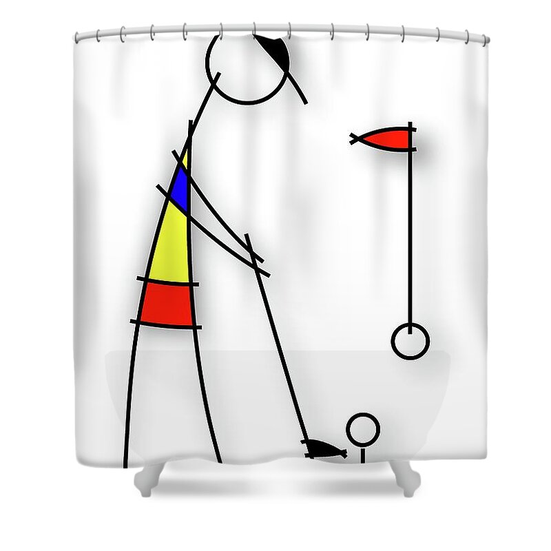 Neoplasticism Shower Curtain featuring the digital art Golf n s by Pal Szeplaky