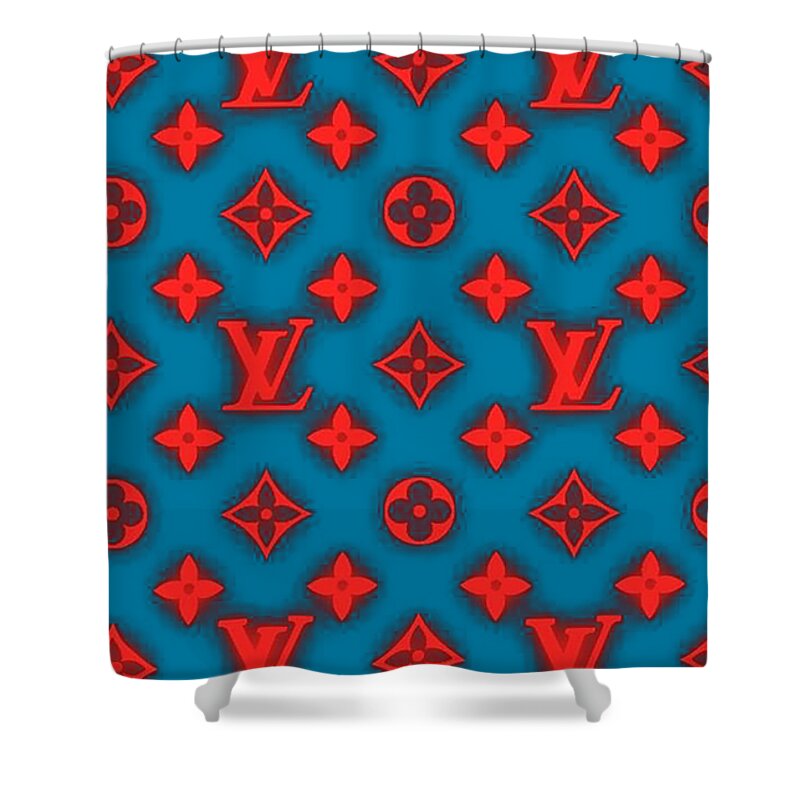 Louis vuitton Shower Curtain Red and Blue 