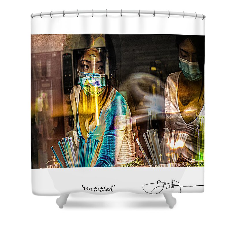Signed Limited Edition Of 10 Shower Curtain featuring the digital art 40 by Jerald Blackstock