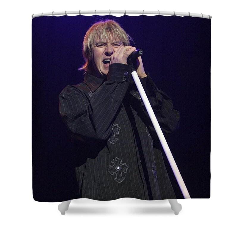 Concert Appearance Shower Curtain featuring the photograph Def Leppard - Joe Elliott #5 by Concert Photos