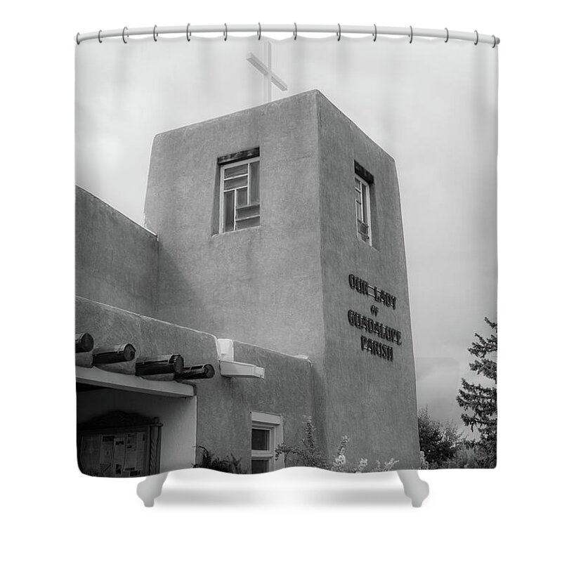 Taos Shower Curtain featuring the photograph Our Lady of Guadalupe Catholic Church #5 by Elijah Rael