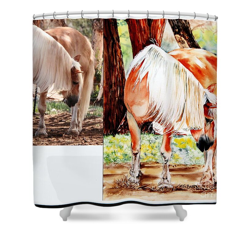  Shower Curtain featuring the painting Pet Portrait Commission #6 by Maria Barry