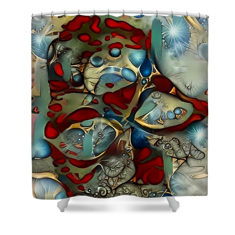 Contemporary Art Shower Curtain featuring the digital art 54 by Jeremiah Ray