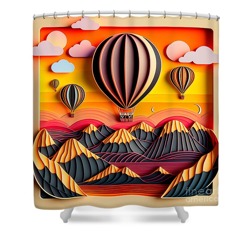 Balloons Shower Curtain featuring the digital art Balloons by Jay Schankman