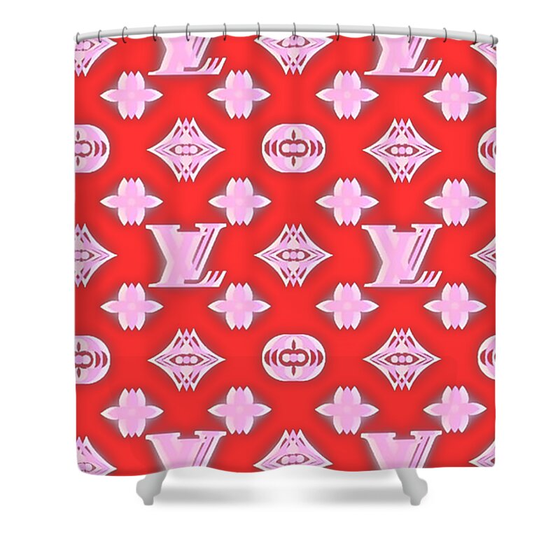 Louis vuitton Shower Curtain Pink and Red 