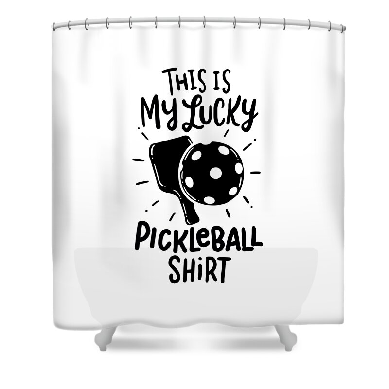 Pickleball Shower Curtain featuring the digital art Pickleball #6 by Britta Zehm