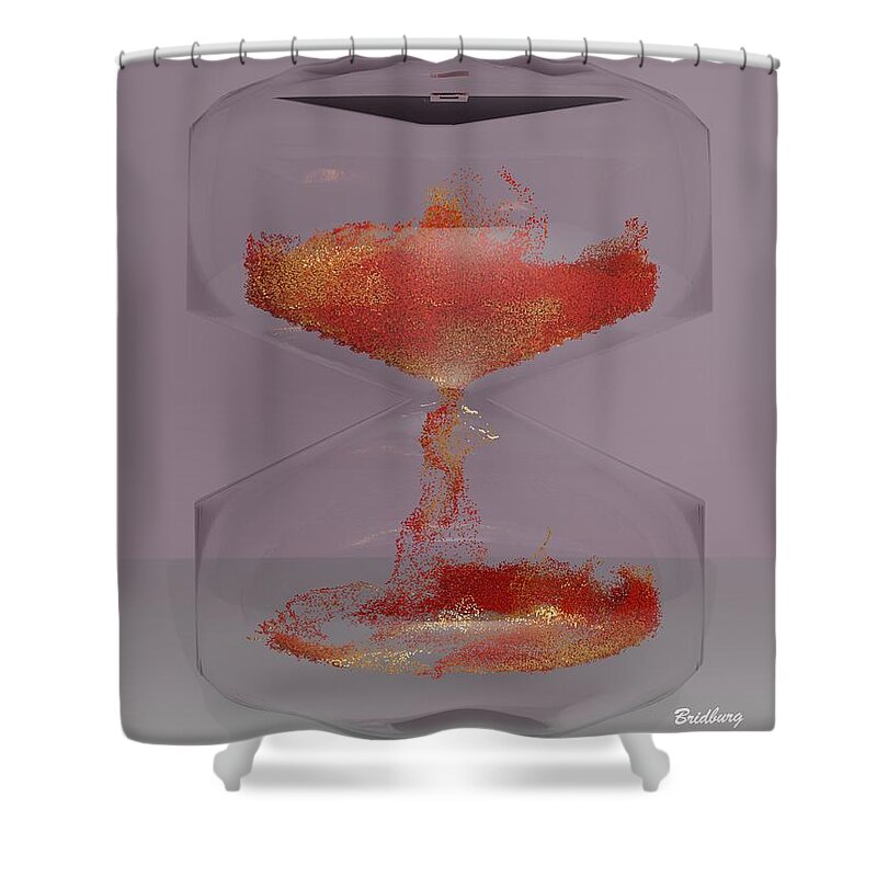 Nft Shower Curtain featuring the digital art 601 Hour Glass Waves by David Bridburg