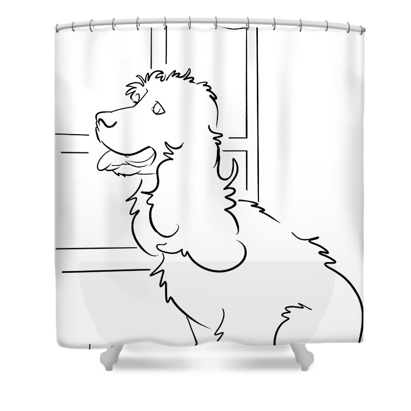 6058 Shower Curtain featuring the drawing 6058 Mendoza by John LaFree