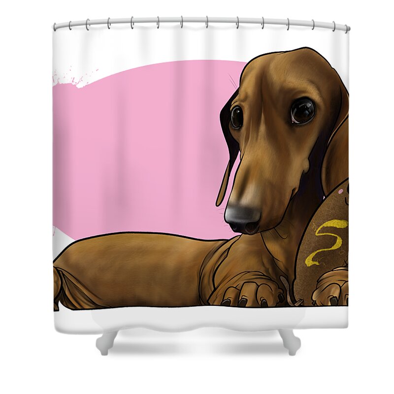 6074 Shower Curtain featuring the drawing 6074 Winesickle by John LaFree