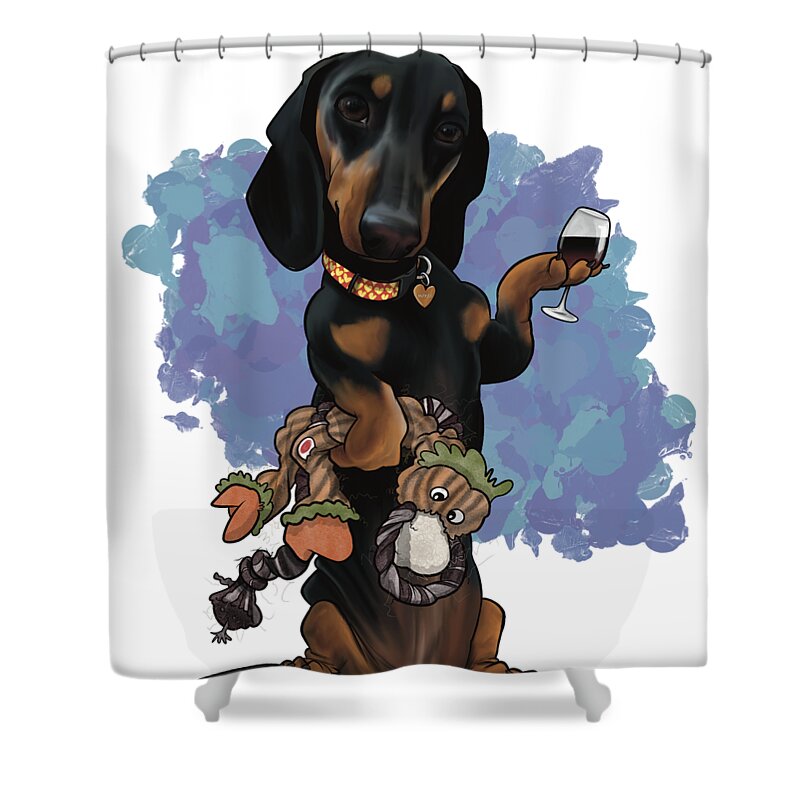 6491 Shower Curtain featuring the drawing 6491 Welch by John LaFree