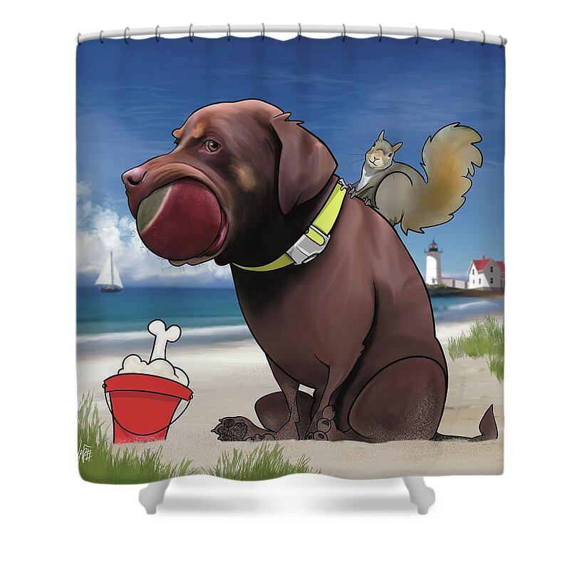 6570 Shower Curtain featuring the drawing 6570 Horonzy by John LaFree