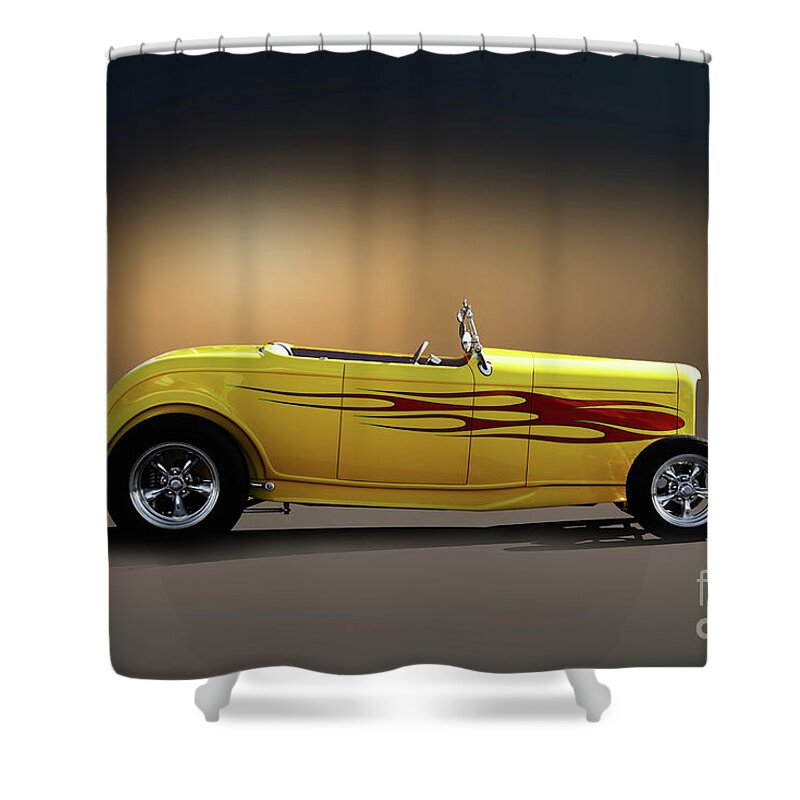 1932 Ford Hiboy Roadster Shower Curtain featuring the photograph 1932 Ford HiBoy Roadster #66 by Dave Koontz