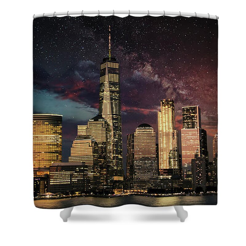 New York City Shower Curtain featuring the photograph The City of Dreams, New York City's Skyline at Twilight by Montez Kerr
