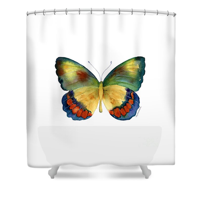 Bagoe Butterfly Shower Curtain featuring the painting 67 Bagoe Butterfly by Amy Kirkpatrick