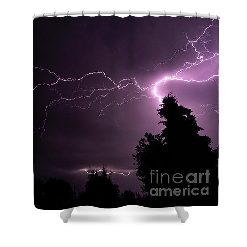 Lightning Shower Curtain featuring the photograph Lightning #7 by Mark Jackson