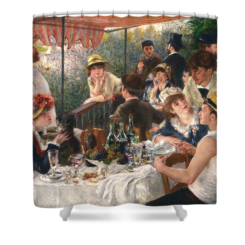 Auguste Shower Curtain featuring the painting Luncheon of the Boating Party by Pierre-Auguste Renoir by Mango Art