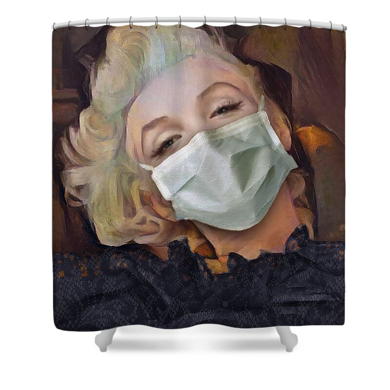 Marilyn Monroe Shower Curtain featuring the digital art Marilyn Monroe #7 by Richard Laeton