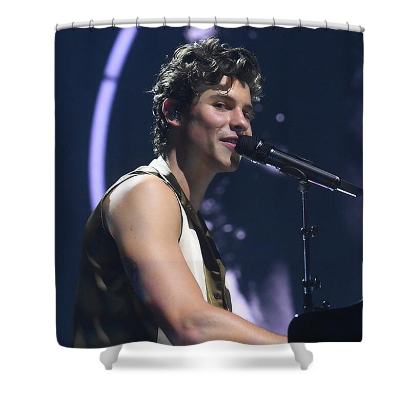 Singer Shower Curtain featuring the photograph Shawn Mendes #7 by Concert Photos