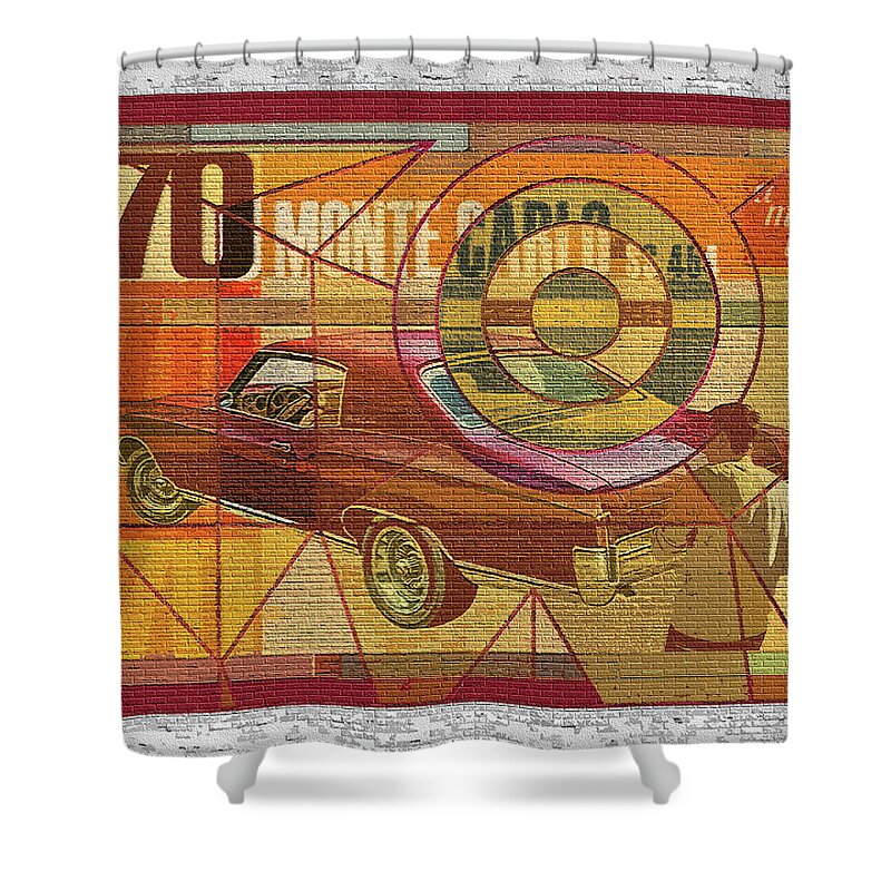 70 Chevy Shower Curtain featuring the digital art 70 Chevy / AMT Monte Carlo by David Squibb