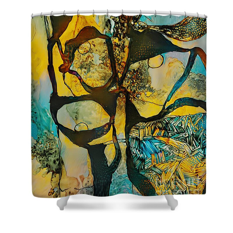 Contemporary Art Shower Curtain featuring the digital art 72 by Jeremiah Ray