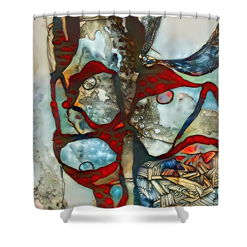 Contemporary Art Shower Curtain featuring the digital art 73 by Jeremiah Ray