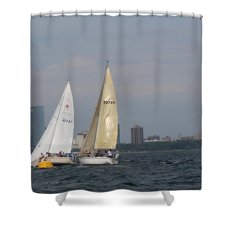  Shower Curtain featuring the photograph The race #77 by Jean Wolfrum