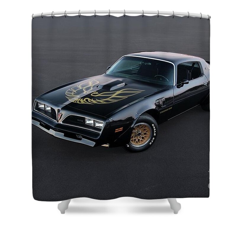 78 Shower Curtain featuring the photograph 78 Pontiac Trans Am by Action
