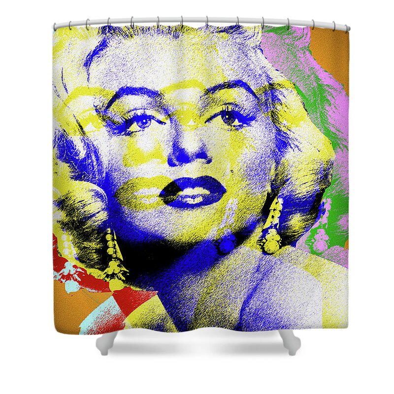 Marilyn Monroe Shower Curtain featuring the digital art Marilyn Monroe by Stars on Art