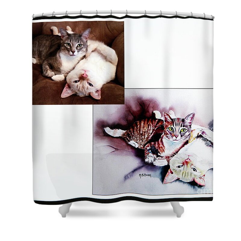  Shower Curtain featuring the painting Pet Portrait Commission #8 by Maria Barry