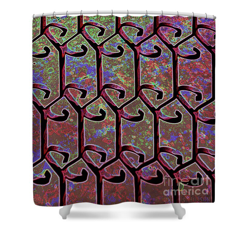 Non Objective Shower Curtain featuring the digital art non objective photographs - Wrought Iron by Sharon Hudson
