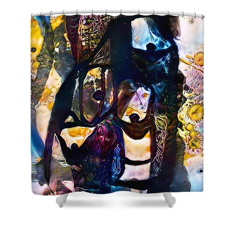 Contemporary Art Shower Curtain featuring the digital art 83 by Jeremiah Ray