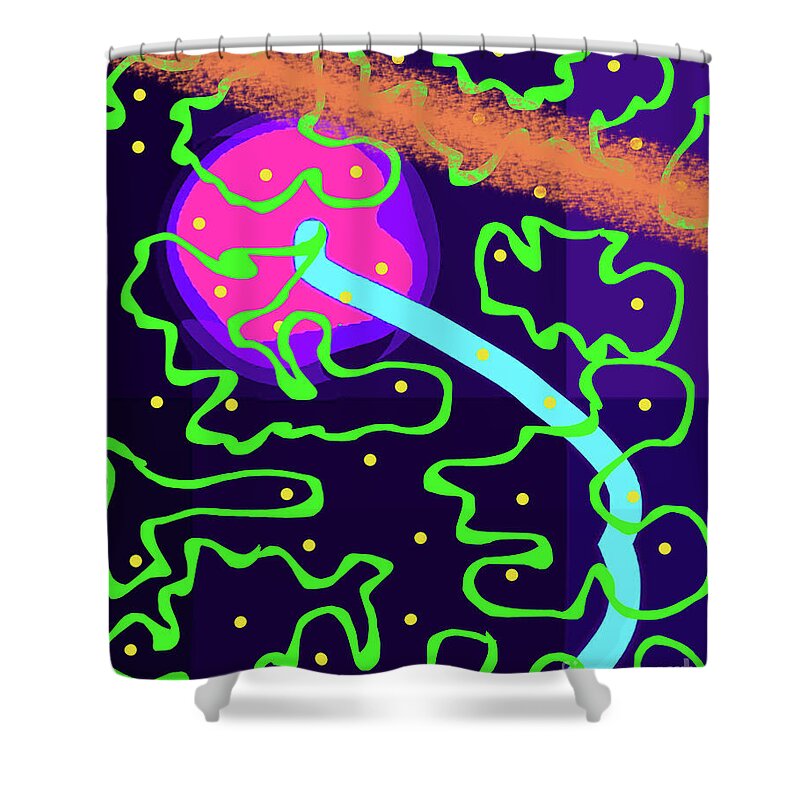 Abstract Shower Curtain featuring the digital art 9-11-2013c by Walter Paul Bebirian