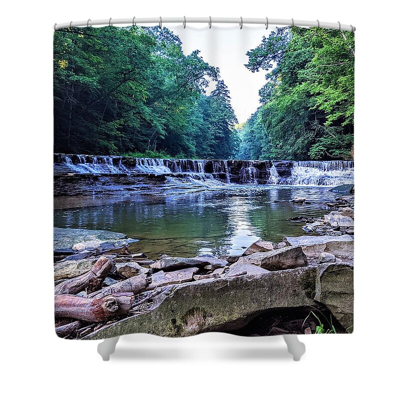 Waterfall Shower Curtain featuring the photograph Henry Church Falls by Brad Nellis