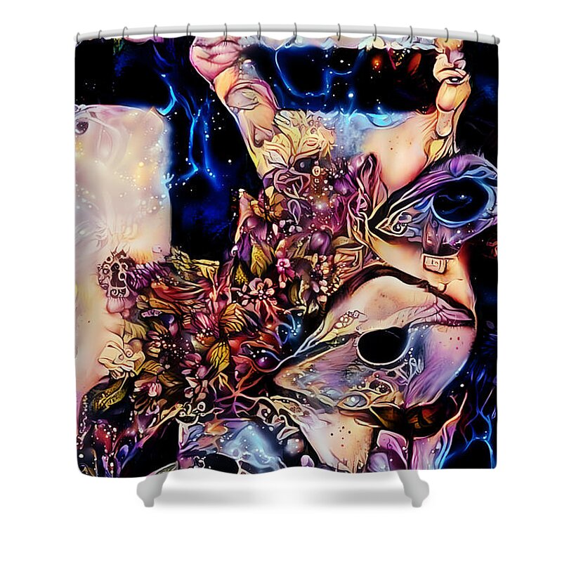 Contemporary Art Shower Curtain featuring the digital art 9 by Jeremiah Ray