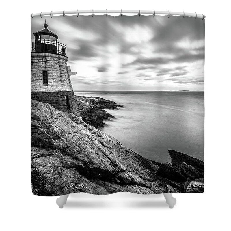 Autumn Shower Curtain featuring the photograph Oldcastle Lighthouse In Newport Rhode Island #9 by Alex Grichenko