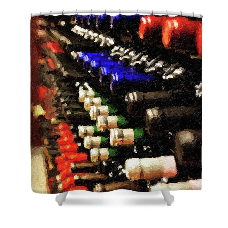 Wine Shower Curtain featuring the photograph 99 Bottles of Wine on the Wall by Carolyn Ann Ryan