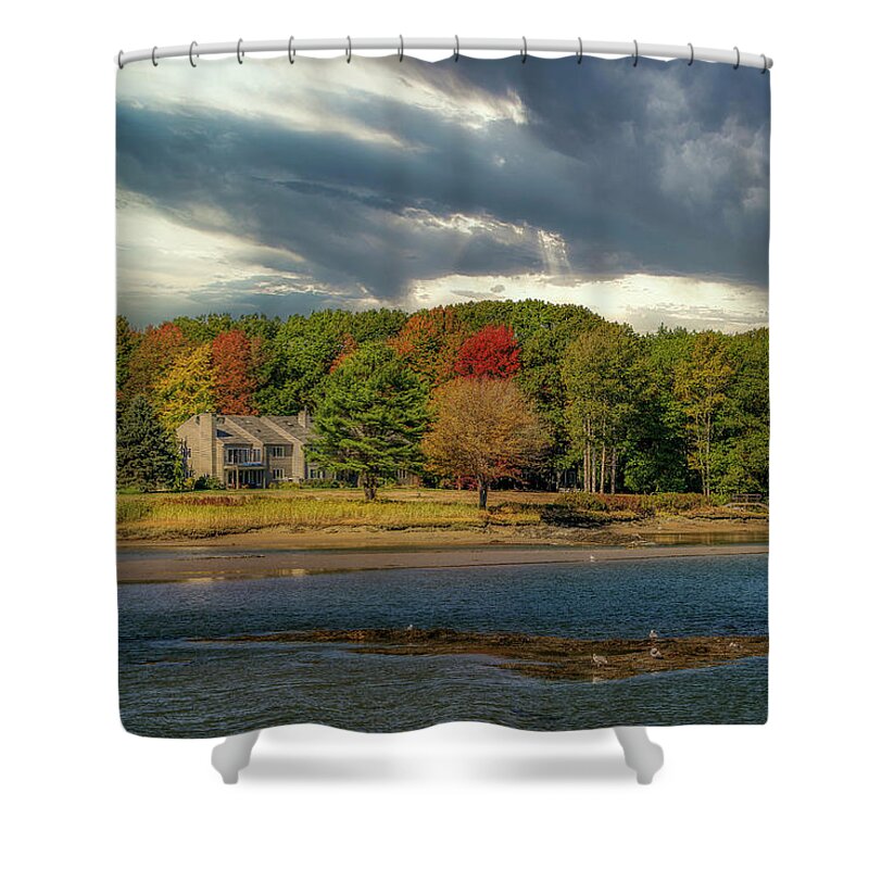 Kennebunkport Shower Curtain featuring the photograph A Beautiful Fall Day by Penny Polakoff