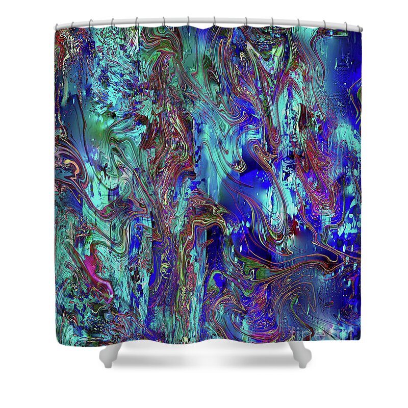 A-fine-art Shower Curtain featuring the painting A Bit Of Heaven by Catalina Walker