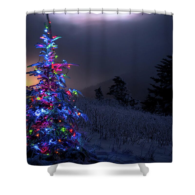 Spruce Shower Curtain featuring the photograph A Christmas mountain by Serge Skiba