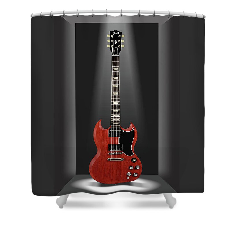 Electric Guitar Shower Curtain featuring the photograph A Classic Guitar in a Box 14 by Mike McGlothlen