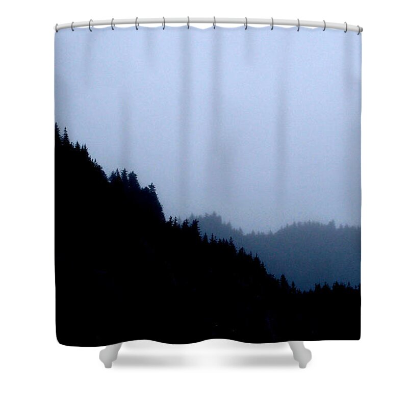 Kenai Fjord National Park Shower Curtain featuring the digital art A Cliff on the Kenai Fjord National Park by L Bosco