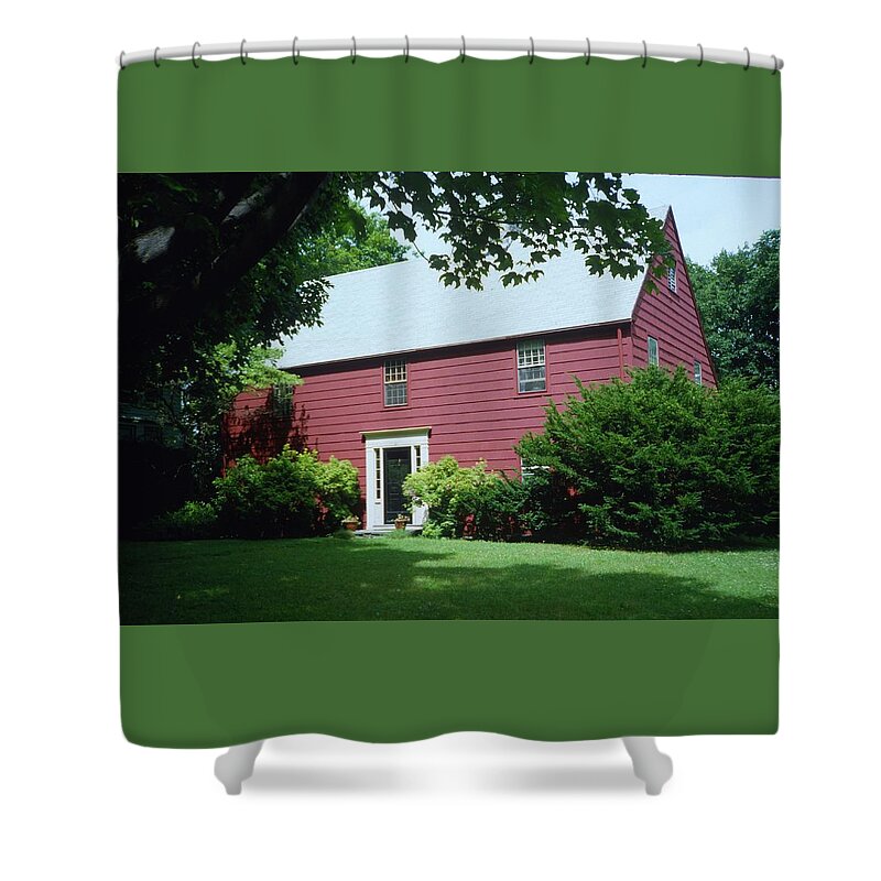 Connecticut Shower Curtain featuring the photograph A Country House in Connecticut in 1984. by Gordon James