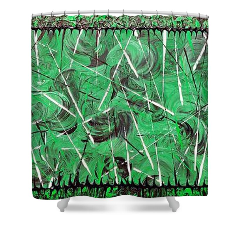 Shower Curtain featuring the painting A Cut Below The Wrist by Embrace The Matrix
