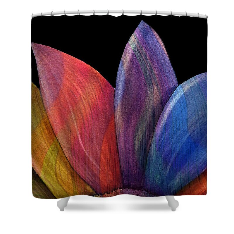 Abstract Shower Curtain featuring the digital art A Daisy's Elegance - Abstract by Ronald Mills
