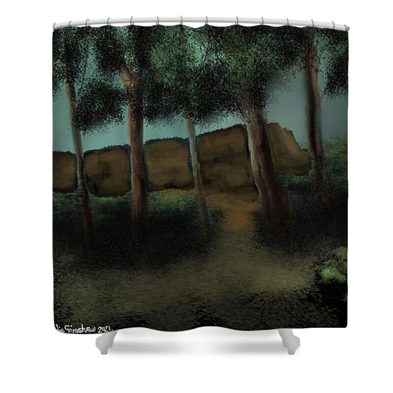 Bushland Shower Curtain featuring the digital art A Few more Step's, Then a Short Rest by Julie Grimshaw